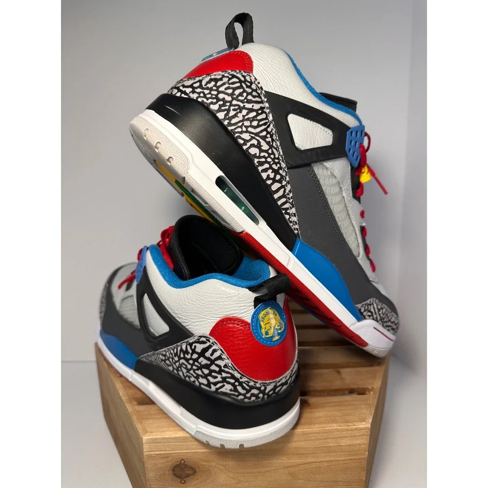 Jordan Spizike White Cement Blue Red Yellow 315371-132 Mens Basketball Shoes